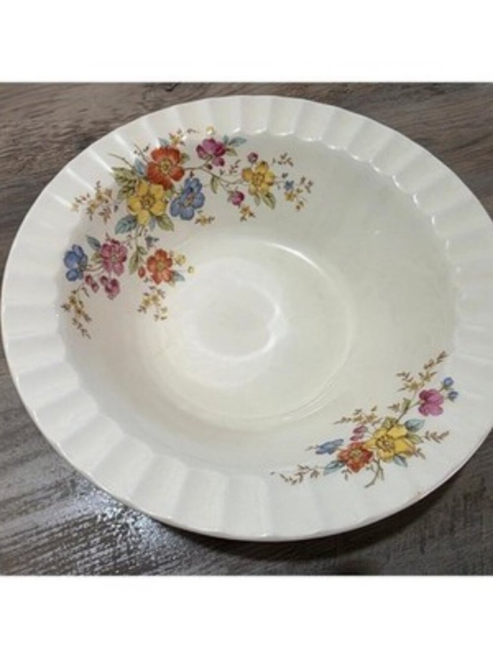 Vintage Edwin M. Knowles Semi‑Vitreous Floral Bowl – 1940s USA